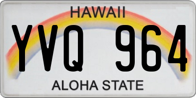 HI license plate YVQ964