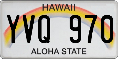 HI license plate YVQ970