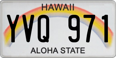 HI license plate YVQ971
