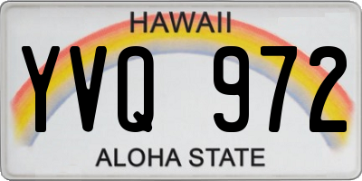 HI license plate YVQ972