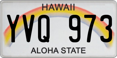 HI license plate YVQ973