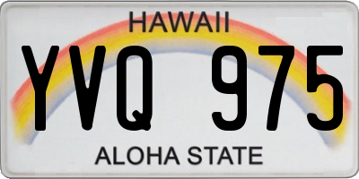 HI license plate YVQ975