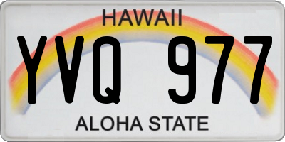 HI license plate YVQ977
