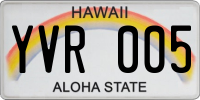 HI license plate YVR005