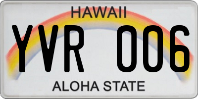 HI license plate YVR006
