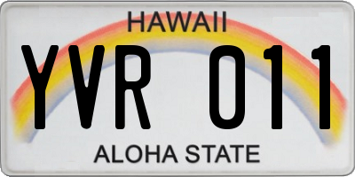 HI license plate YVR011
