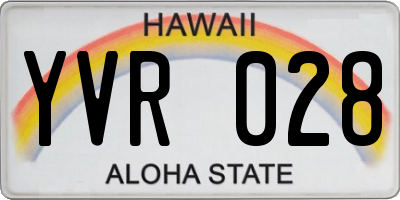 HI license plate YVR028