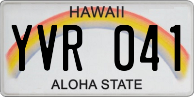 HI license plate YVR041