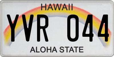 HI license plate YVR044
