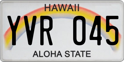 HI license plate YVR045