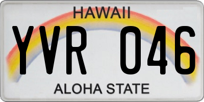 HI license plate YVR046