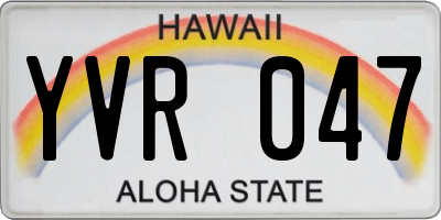 HI license plate YVR047
