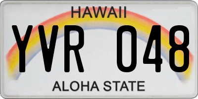 HI license plate YVR048