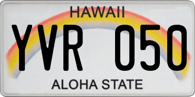 HI license plate YVR050