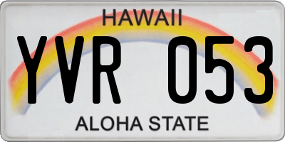 HI license plate YVR053