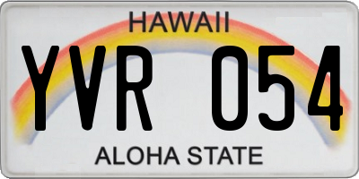 HI license plate YVR054