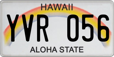 HI license plate YVR056
