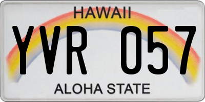 HI license plate YVR057