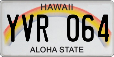 HI license plate YVR064