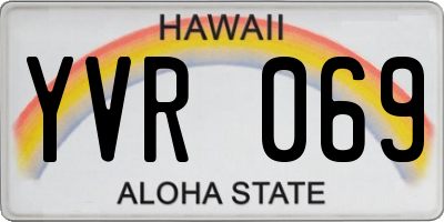 HI license plate YVR069