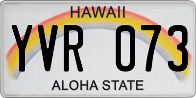 HI license plate YVR073