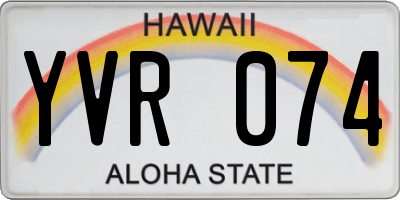 HI license plate YVR074