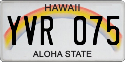 HI license plate YVR075