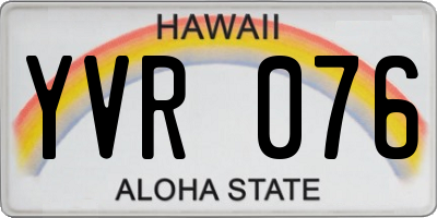 HI license plate YVR076