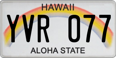 HI license plate YVR077