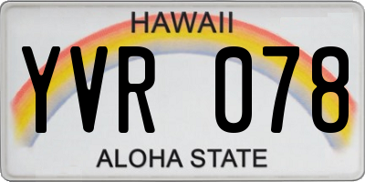 HI license plate YVR078