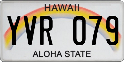 HI license plate YVR079