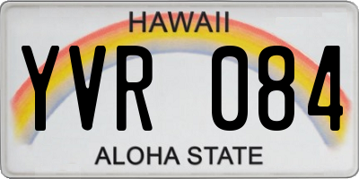 HI license plate YVR084