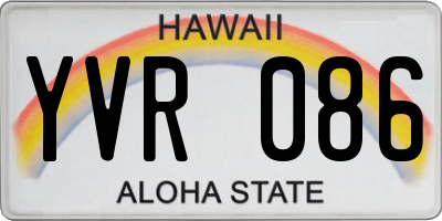 HI license plate YVR086