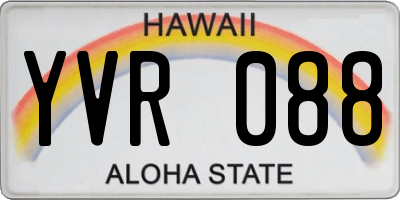 HI license plate YVR088