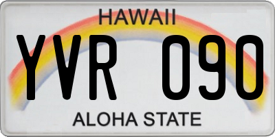 HI license plate YVR090