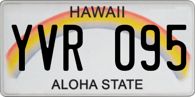 HI license plate YVR095