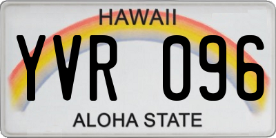 HI license plate YVR096