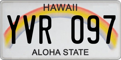 HI license plate YVR097