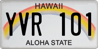 HI license plate YVR101