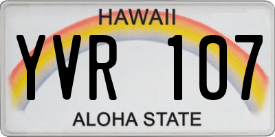 HI license plate YVR107