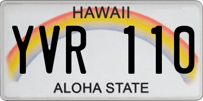 HI license plate YVR110