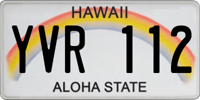 HI license plate YVR112