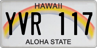 HI license plate YVR117