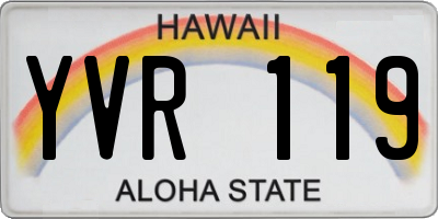 HI license plate YVR119