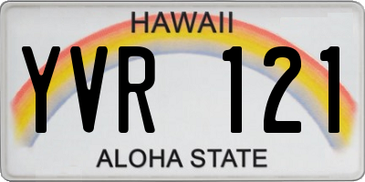 HI license plate YVR121