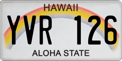 HI license plate YVR126