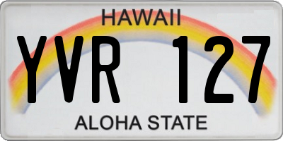 HI license plate YVR127