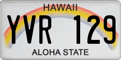 HI license plate YVR129