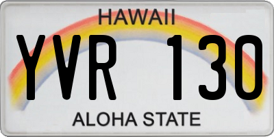 HI license plate YVR130