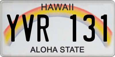 HI license plate YVR131
